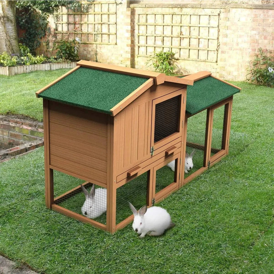 Natural / United States Large Chicken Coop, Wooden Hen House, Rabbit Ramp Large Chicken Coop, Wooden Hen House, Rabbit Ramp
