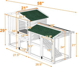 Natural / United States Large Chicken Coop, Wooden Hen House, Rabbit Ramp Large Chicken Coop, Wooden Hen House, Rabbit Ramp