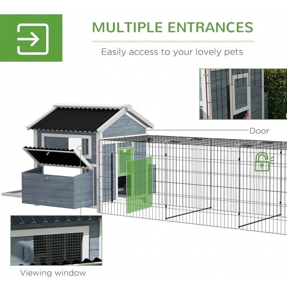None / United States Wooden Chicken Coop with Nesting Box, Outdoor Poultry Cage with Run, Metal Kennel Hutch Chickens Wooden Chicken Coop with Nesting Box, Outdoor Poultry Cage with Run, Metal Kennel Hutch Chickens