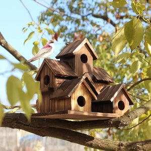 Outdoor Small  Bird House, Natural Wooden Hummingbird and Cardinal House, Outdoor Hanging Outdoor Small  Bird House, Natural Wooden Hummingbird and Cardinal House, Outdoor Hanging