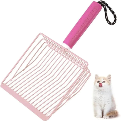 pink / United States Cat Litter Scoop,Metal, Bar Grid Shape with Suspendable Cord (Pink) Cat Litter Scoop,Metal, Bar Grid Shape with Suspendable Cord (Pink)