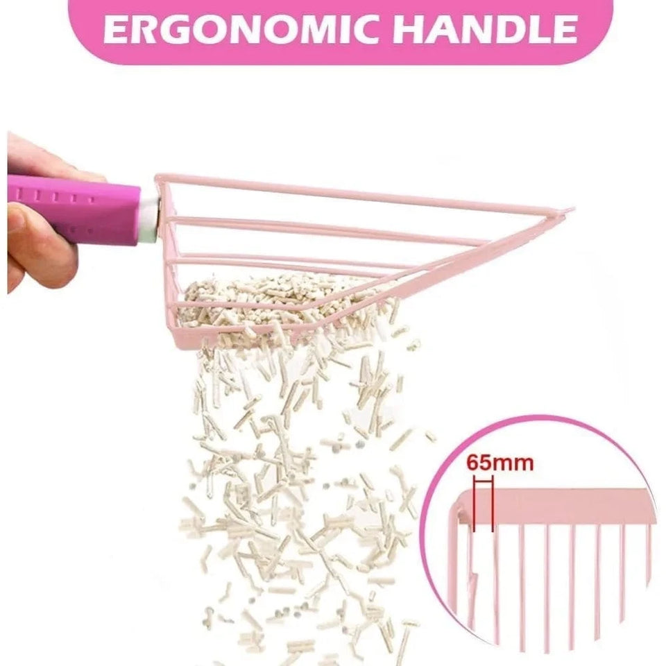 pink / United States Cat Litter Scoop,Metal, Bar Grid Shape with Suspendable Cord (Pink) Cat Litter Scoop,Metal, Bar Grid Shape with Suspendable Cord (Pink)