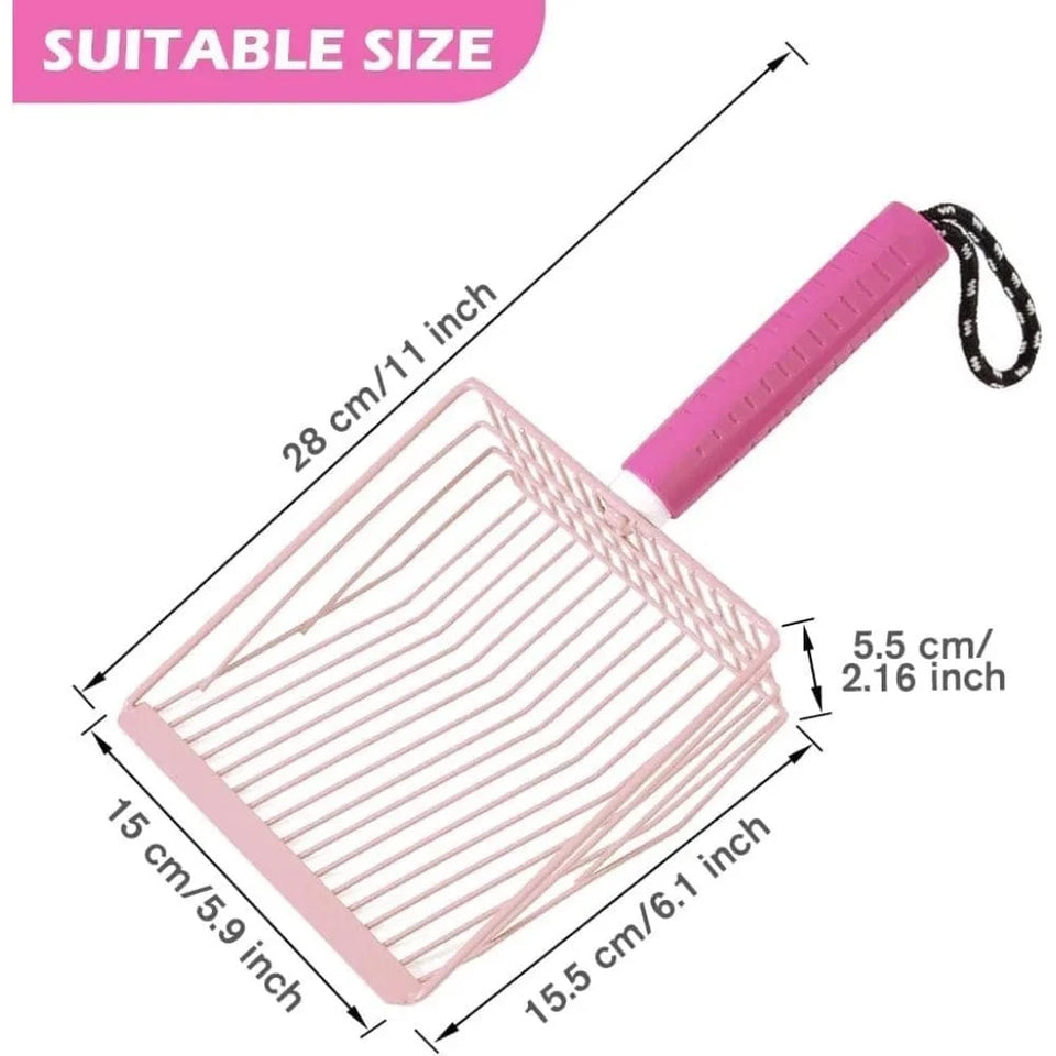 pink / United States Cat Litter Scoop,Metal, Bar Grid Shape with Suspendable Cord (Pink) Cat Litter Scoop,Metal, Bar Grid Shape with Suspendable Cord (Pink)