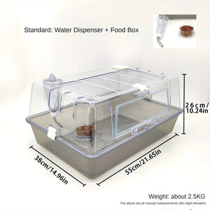 Pink / XXL / United States | Quadrate Large Transparent Acrylic Hamster Cage Hamster Cage – Safe, Spacious & Fun Habitat for Small Pets