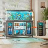 Reptile, Fish Tank Stand, Power Outlets, LED Light, 55-75 Gallon Reversible Terrarium Stand Reptile, Fish Tank Stand, Power Outlets, LED Light, 55-75 Gallon Reversible Terrarium Stand