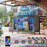 Reptile, Fish Tank Stand, Power Outlets, LED Light, 55-75 Gallon Reversible Terrarium Stand Reptile, Fish Tank Stand, Power Outlets, LED Light, 55-75 Gallon Reversible Terrarium Stand