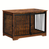 Rustic Brown [Rustic Dog Crate Furniture] 39.4" Double Door Dog Crate, Dog Crate Furniture - Wooden End Side Table Dog Kennel Indoor For Small Medium Large Dog - Anti-Chew Anti-Escape, Rustic Brown/BlackGreige/White/White Brown [Rustic Dog Crate Furniture] 39.4" Double Door Dog Crate, Dog Crate Furniture - Wooden End Side Table Dog Kennel Indoor For Small Medium Large Dog - Anti-Chew Anti-Escape, Rustic Brown/BlackGreige/White/White Brown