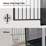 [Rustic Dog Crate Furniture] 39.4" Double Door Dog Crate, Dog Crate Furniture - Wooden End Side Table Dog Kennel Indoor For Small Medium Large Dog - Anti-Chew Anti-Escape, Rustic Brown/BlackGreige/White/White Brown [Rustic Dog Crate Furniture] 39.4" Double Door Dog Crate, Dog Crate Furniture - Wooden End Side Table Dog Kennel Indoor For Small Medium Large Dog - Anti-Chew Anti-Escape, Rustic Brown/BlackGreige/White/White Brown