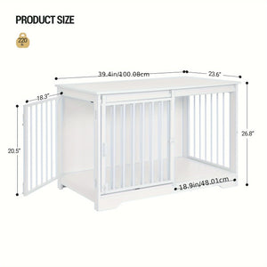 [Rustic Dog Crate Furniture] 39.4" Double Door Dog Crate, Dog Crate Furniture - Wooden End Side Table Dog Kennel Indoor For Small Medium Large Dog - Anti-Chew Anti-Escape, Rustic Brown/BlackGreige/White/White Brown [Rustic Dog Crate Furniture] 39.4" Double Door Dog Crate, Dog Crate Furniture - Wooden End Side Table Dog Kennel Indoor For Small Medium Large Dog - Anti-Chew Anti-Escape, Rustic Brown/BlackGreige/White/White Brown