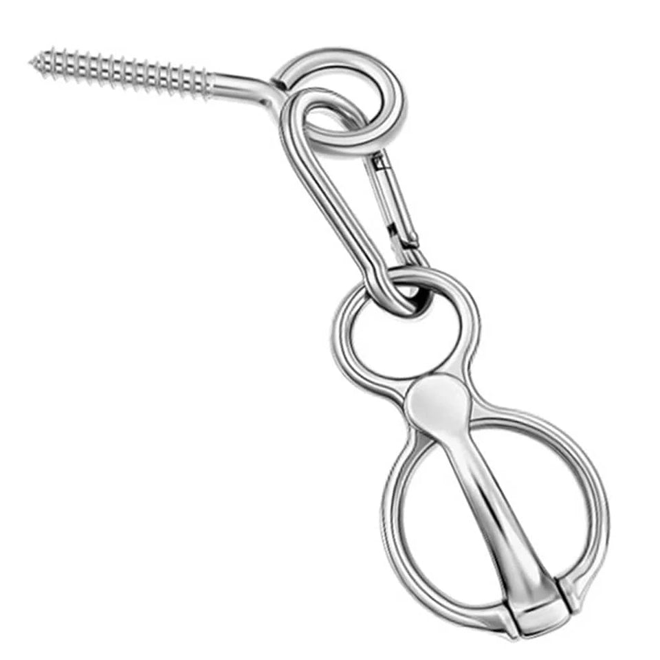 Silver / United States 1 Set Heavy-Duty Horse Tie Ring Horse Training Equipment Prevent Horses From Pulling Back 1 Set Heavy-Duty Horse Tie Ring Horse Training Equipment Prevent Horses From Pulling Back
