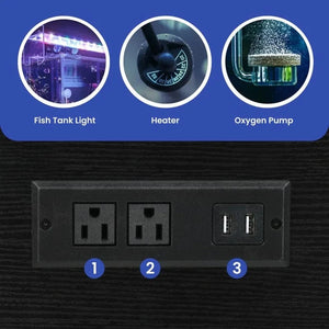 United States 30 gallon metal wood aquarium standing fish tank with electrical outlet 30 gallon metal wood aquarium standing fish tank with electrical outlet