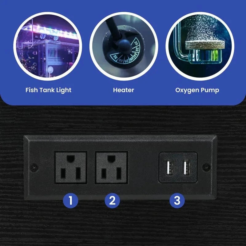 United States 30 gallon metal wood aquarium standing fish tank with electrical outlet 30 gallon metal wood aquarium standing fish tank with electrical outlet