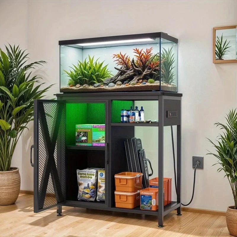 United States 30 gallon metal wood aquarium standing fish tank with electrical outlet 30 gallon metal wood aquarium standing fish tank with electrical outlet