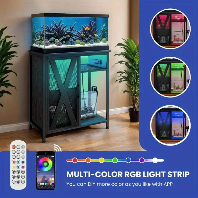 United States 30 gallon metal wood aquarium standing fish tank with electrical outlet 30 gallon metal wood aquarium standing fish tank with electrical outlet