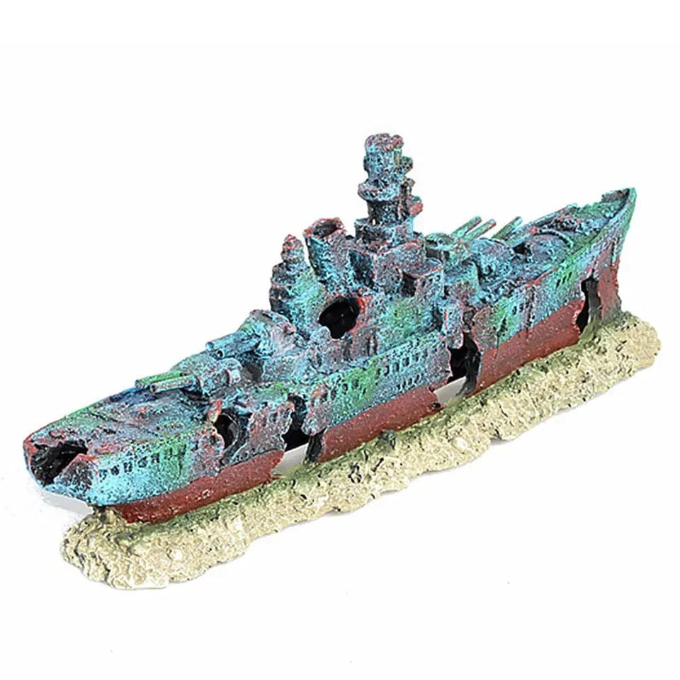United States Aquarium Creative Warship Wreckage Shipwreck Decorations, Cave Decor Accessories Aquarium Creative Warship Wreckage Shipwreck Decorations, Cave Decor Accessories