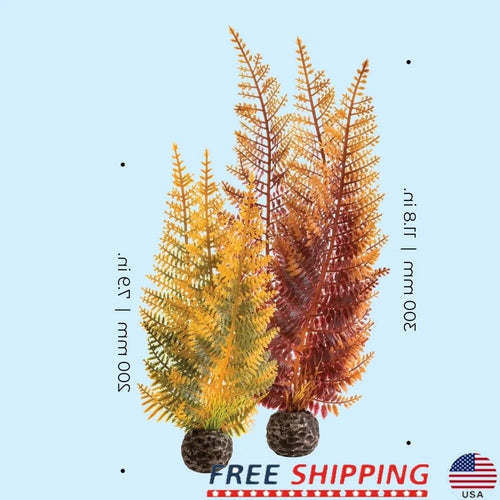 United States Aquarium Plants Set of 2 Plastic Life-Like Ferns Freshwater and Saltwater Decoration Medium, Small Aquarium Plants Set of 2 Plastic Life-Like Ferns Freshwater and Saltwater Decoration Medium, Small