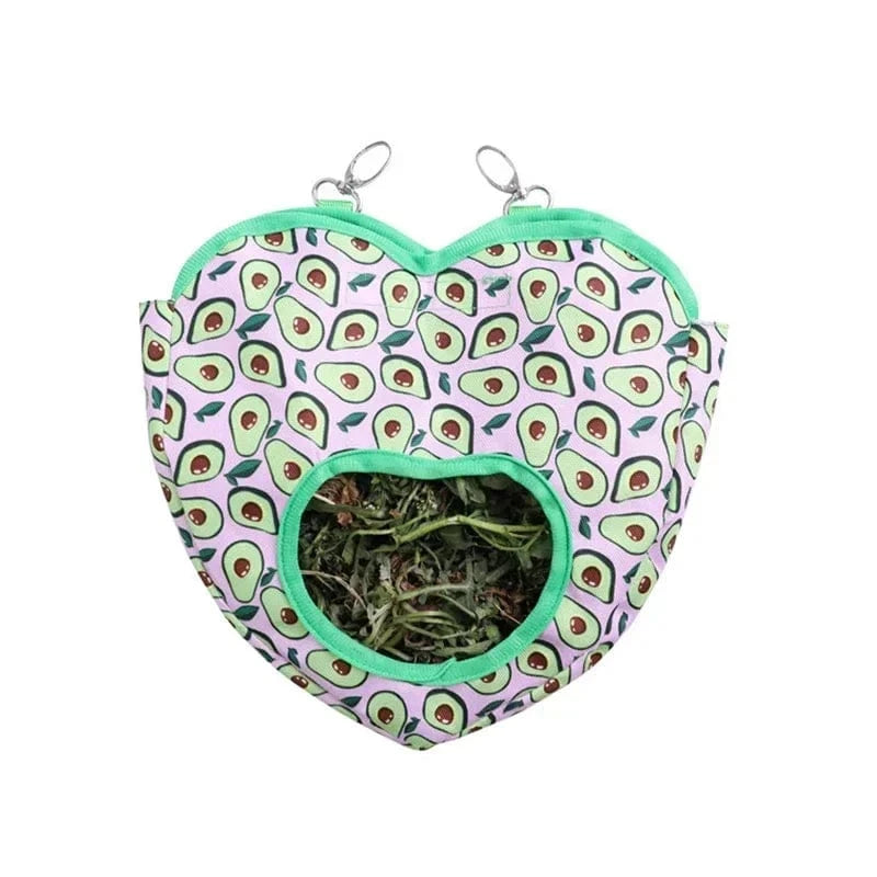 United States / avocado Hanging Grass Feeding Bag for Small Pets Feeding Bag for Pets Portable Food Storage Rabbit Hanging Pouch Feeder