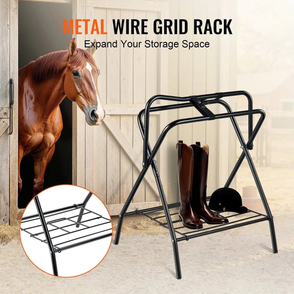 United States Folding Saddle Rack Portable Freestanding Horse Saddle Stand 132 LBS Folding Saddle Rack Portable Freestanding Horse Saddle Stand 132 LBS