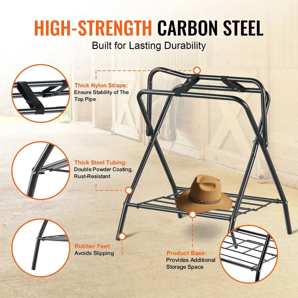 United States Folding Saddle Rack Portable Freestanding Horse Saddle Stand 132 LBS Folding Saddle Rack Portable Freestanding Horse Saddle Stand 132 LBS