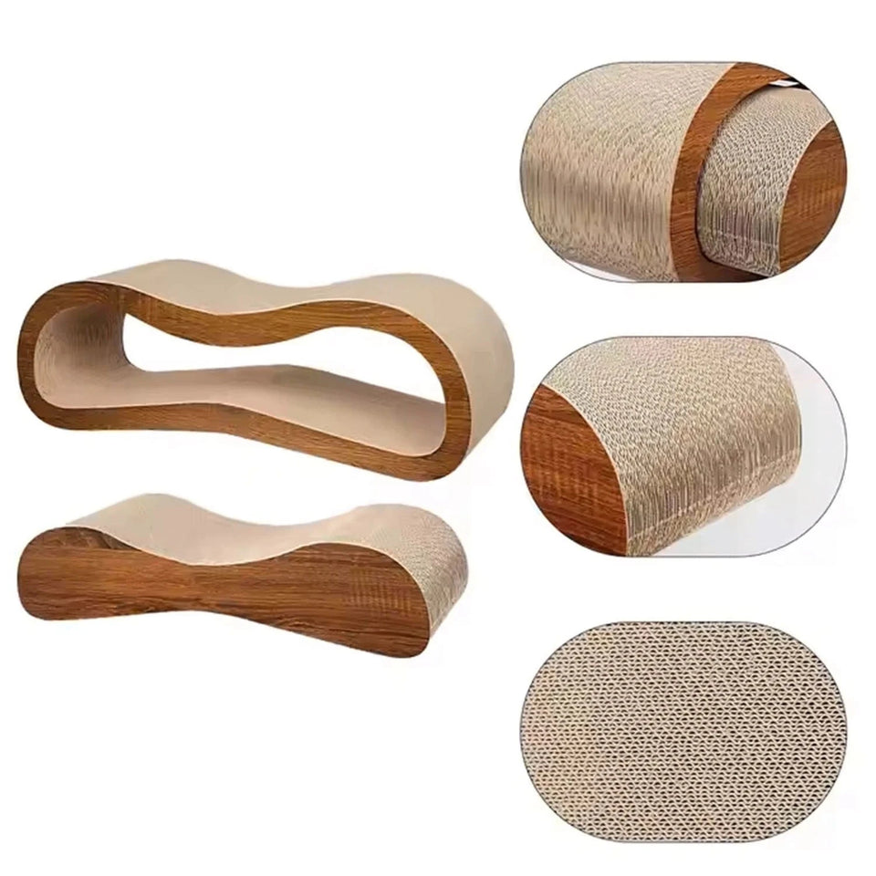 United States / M / Yellow 2 in 1 Cat Scratcher Cardboard Lounge Bed, Cat Scratching Post, Durable Board Pads Prevents Furniture Damage 2 in 1 Cat Scratcher Cardboard Lounge Bed, Cat Scratching Post, Durable Board Pads Prevents Furniture Damage