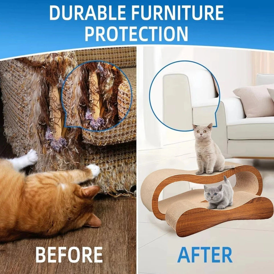United States / M / Yellow 2 in 1 Cat Scratcher Cardboard Lounge Bed, Cat Scratching Post, Durable Board Pads Prevents Furniture Damage 2 in 1 Cat Scratcher Cardboard Lounge Bed, Cat Scratching Post, Durable Board Pads Prevents Furniture Damage