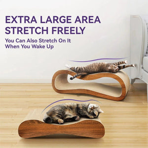 United States / M / Yellow 2 in 1 Cat Scratcher Cardboard Lounge Bed, Cat Scratching Post, Durable Board Pads Prevents Furniture Damage 2 in 1 Cat Scratcher Cardboard Lounge Bed, Cat Scratching Post, Durable Board Pads Prevents Furniture Damage