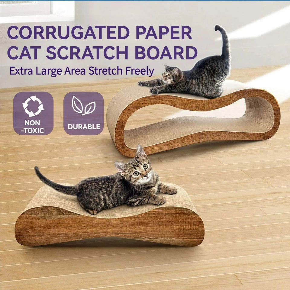 United States / M / Yellow 2 in 1 Cat Scratcher Cardboard Lounge Bed, Cat Scratching Post, Durable Board Pads Prevents Furniture Damage 2 in 1 Cat Scratcher Cardboard Lounge Bed, Cat Scratching Post, Durable Board Pads Prevents Furniture Damage