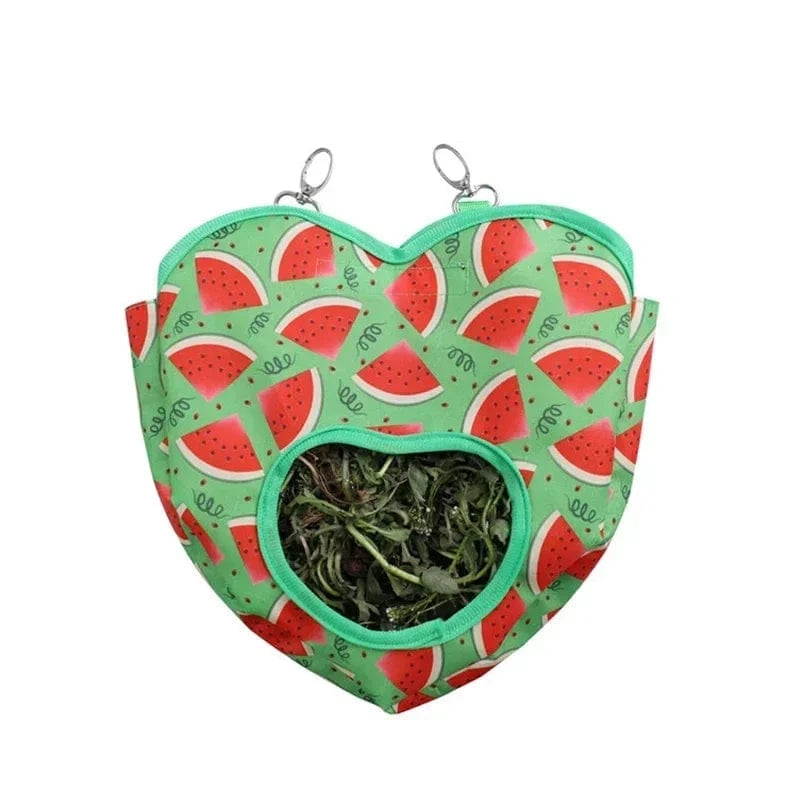 United States / watermelon Hanging Grass Feeding Bag for Small Pets Feeding Bag for Pets Portable Food Storage Rabbit Hanging Pouch Feeder