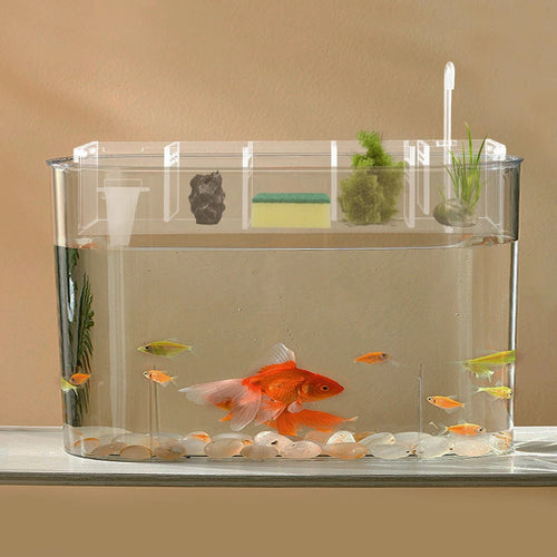 WHITE / United States 5-Stage Aquarium Filter Box, Acrylic Hanging Media Chamber, Waterfall Oxygenation for Fish Tank Filtration 5-Stage Aquarium Filter Box, Acrylic Hanging Media Chamber, Waterfall Oxygenation for Fish Tank Filtration