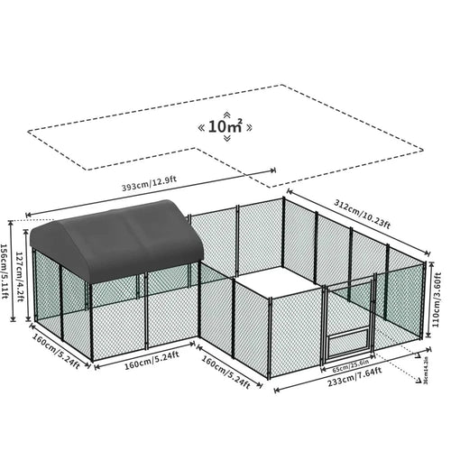 XL / United States Heavy Duty XXL Metal Kennel Hutch Chicken Run Coop, Cage Walk In Coop; Poultry Hen Rabbit Pen Heavy Duty XXL Metal Kennel Hutch Chicken Run Coop, Cage Walk In Coop; Poultry Hen Rabbit Pen