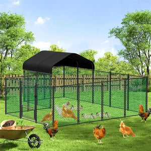 XL / United States Heavy Duty XXL Metal Kennel Hutch Chicken Run Coop, Cage Walk In Coop; Poultry Hen Rabbit Pen Heavy Duty XXL Metal Kennel Hutch Chicken Run Coop, Cage Walk In Coop; Poultry Hen Rabbit Pen