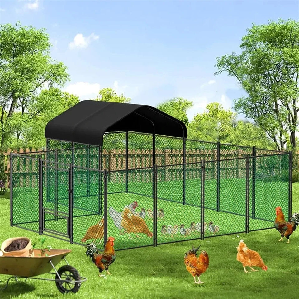 XL / United States Heavy Duty XXL Metal Kennel Hutch Chicken Run Coop, Cage Walk In Coop; Poultry Hen Rabbit Pen Heavy Duty XXL Metal Kennel Hutch Chicken Run Coop, Cage Walk In Coop; Poultry Hen Rabbit Pen
