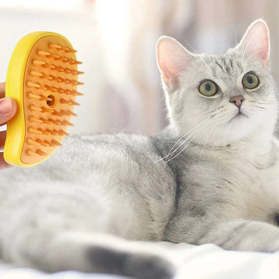 Yellow Green / United States 3 In 1 Cat Steamy Brush, Dog Grooming Comb Dog Grooming Comb 3 In 1 Cat Steamy Brush, Dog Grooming Comb
