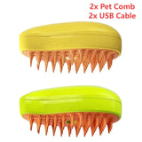 Yellow Green / United States 3 In 1 Cat Steamy Brush, Dog Grooming Comb Dog Grooming Comb 3 In 1 Cat Steamy Brush, Dog Grooming Comb