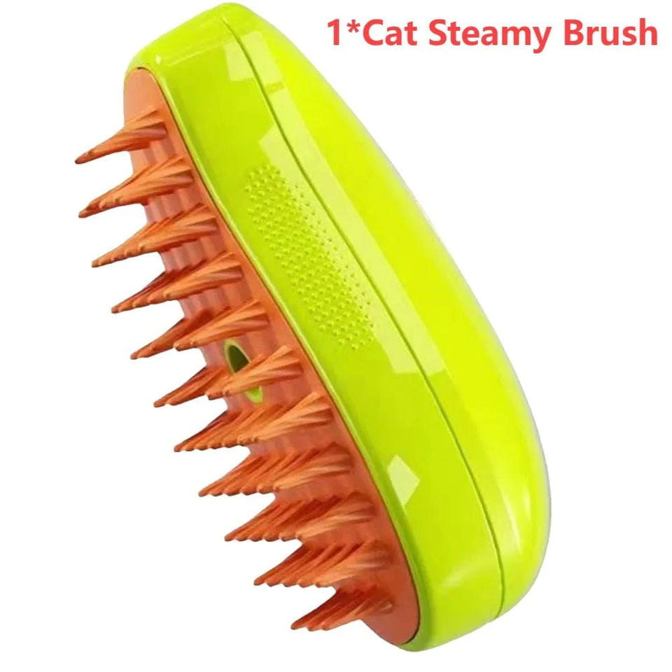 Yellow Green / United States 3 In 1 Cat Steamy Brush, Dog Grooming Comb Dog Grooming Comb 3 In 1 Cat Steamy Brush, Dog Grooming Comb