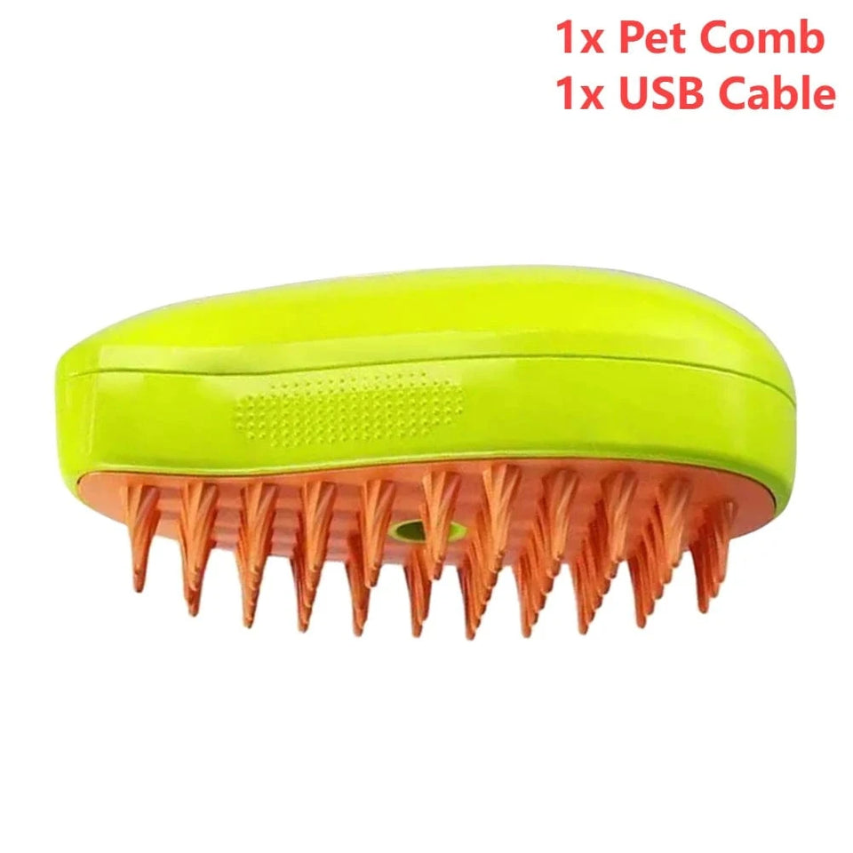 Yellow Green / United States 3 In 1 Cat Steamy Brush, Dog Grooming Comb Dog Grooming Comb 3 In 1 Cat Steamy Brush, Dog Grooming Comb