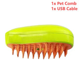 Yellow Green / United States 3 In 1 Cat Steamy Brush, Dog Grooming Comb Dog Grooming Comb 3 In 1 Cat Steamy Brush, Dog Grooming Comb